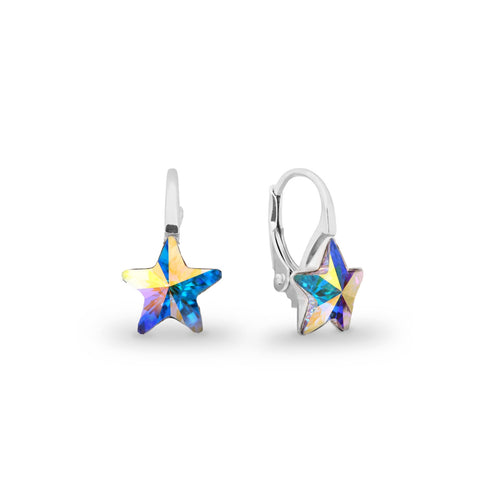 Sudraba auskari "Zvaigžņu krišana (Aurora Borealis)" ar Swarovski™ kristāliem